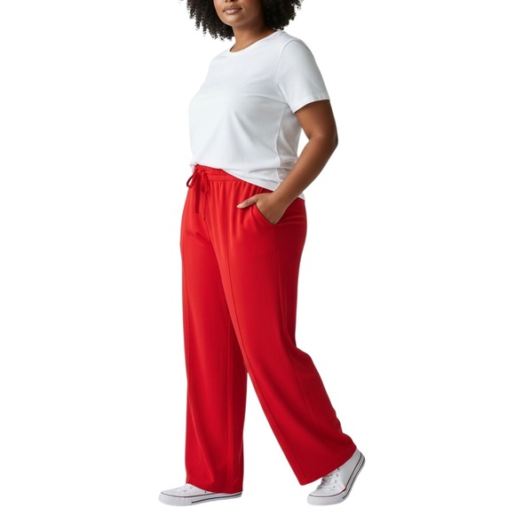 Lane Bryant Pants - Lane Bryant Women’s Red Wide-Leg Drawstring Pants NWT